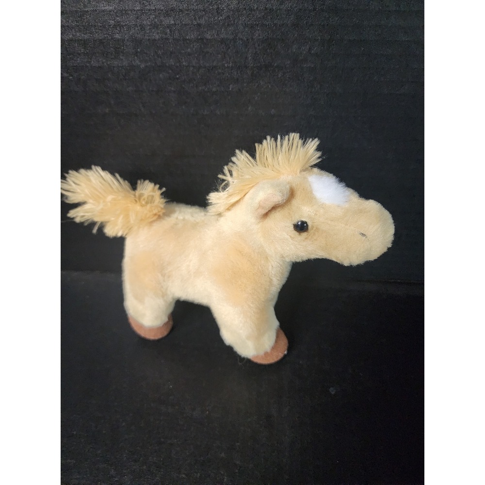 Aurora World Tan Horse Plush Stuffed Animal White Blaze Brown Hooves 8 inch